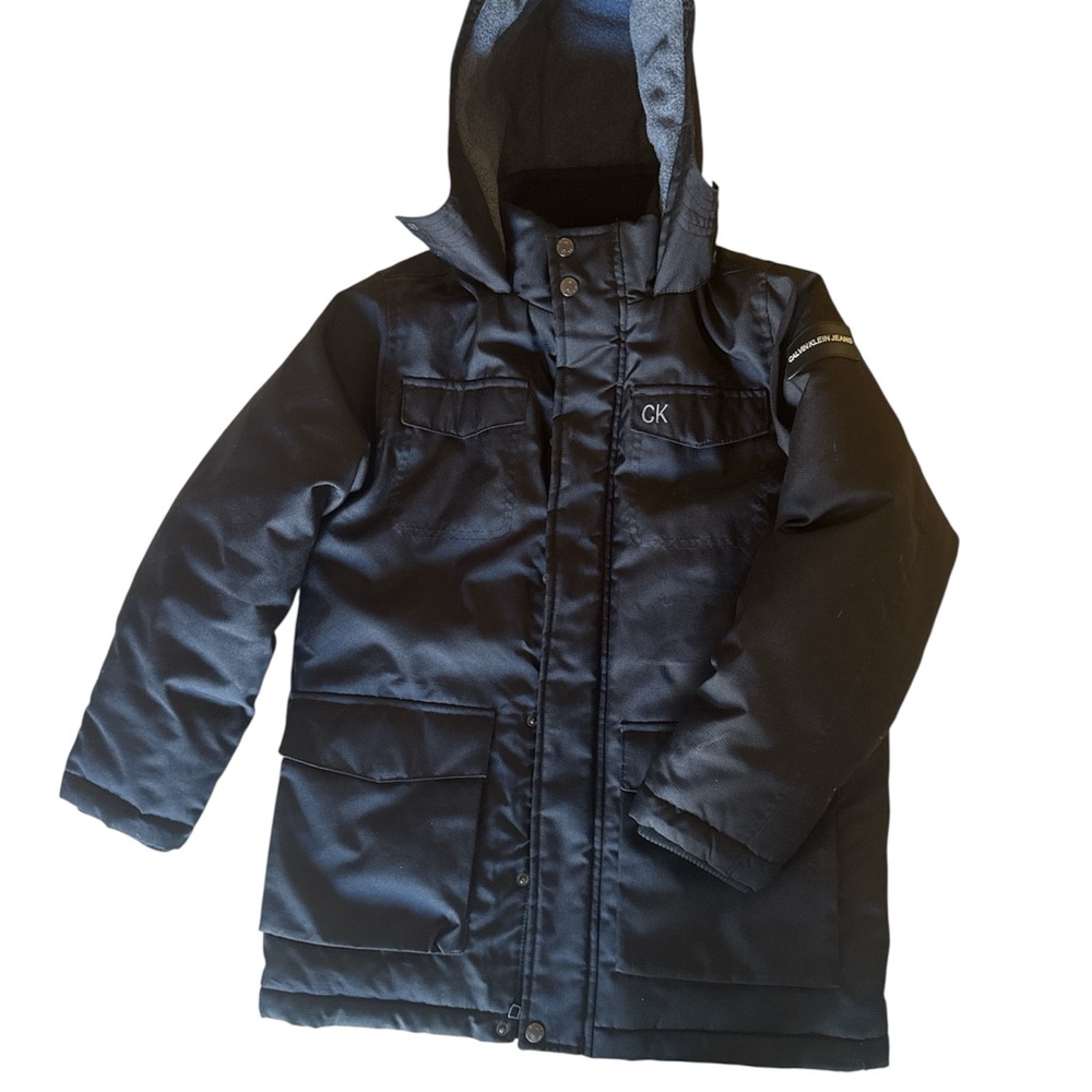 Calvin Klein Kids unisex Navy Hooded Puffer Jacket